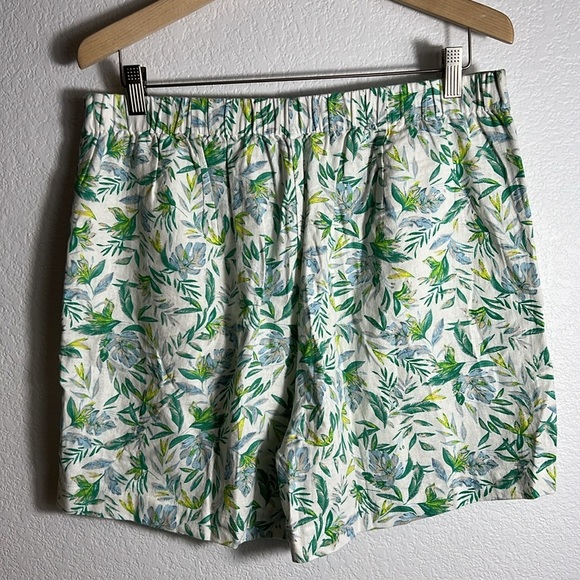 NWOT Ellen Tracy women’s floral print Linen Blend green floral Skort L - Picture 5 of 8